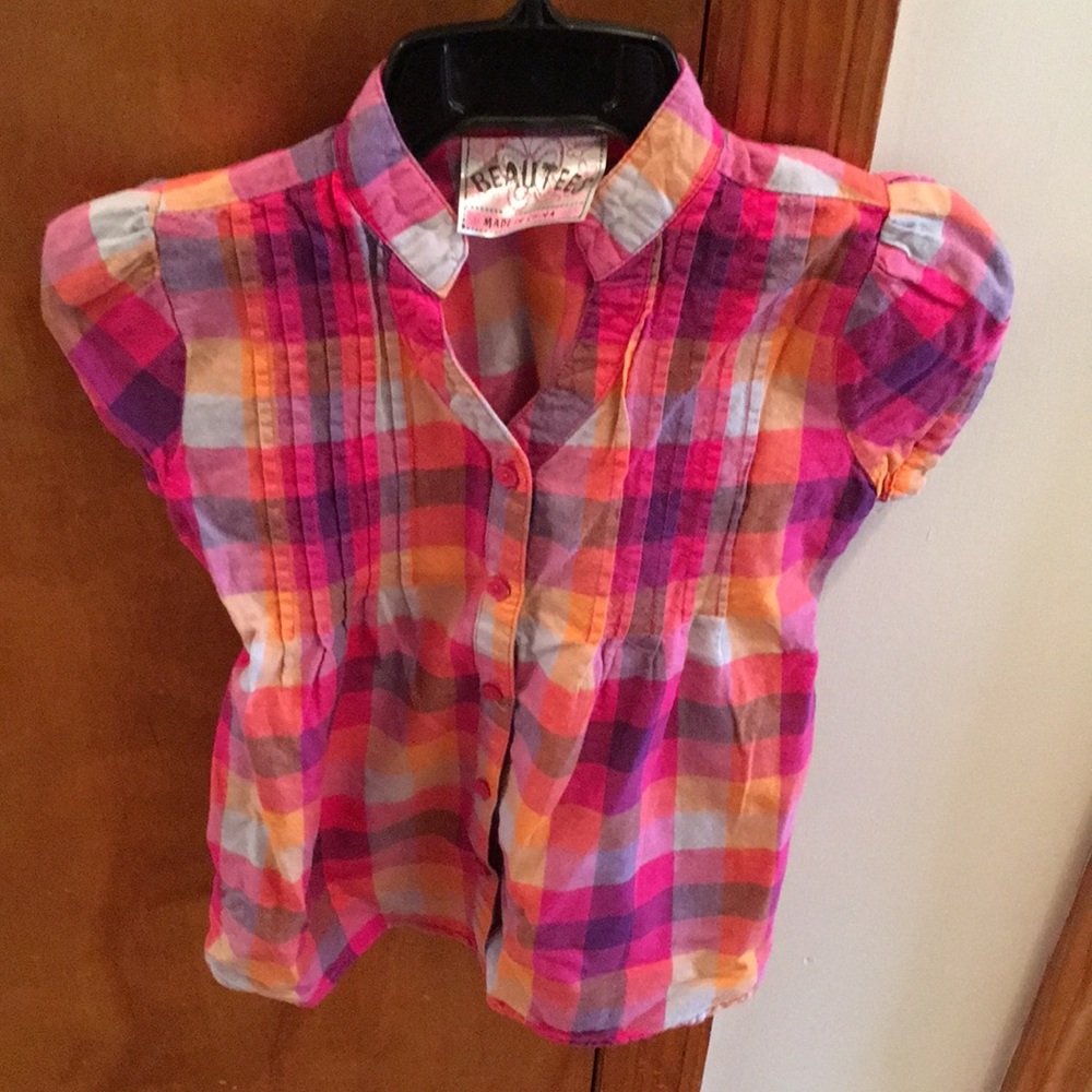 Girls Beautees short sleeve button down shirt